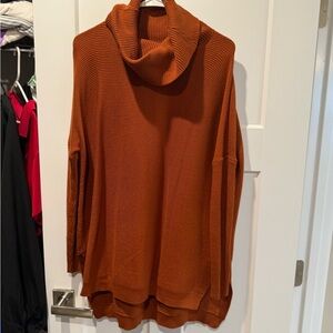 Women's Cozy Cowl Neck Sweater - Rust